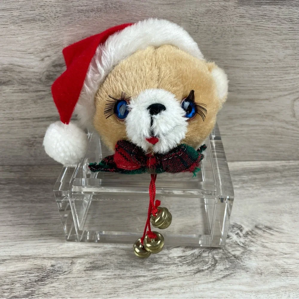 2 Vintage 1985 Plush Door Knob Cover House Of Lloyd + Mouse Santa Christmas